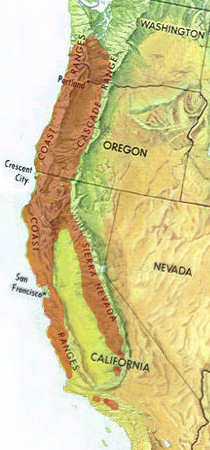 Pacifica iris range in the western USA